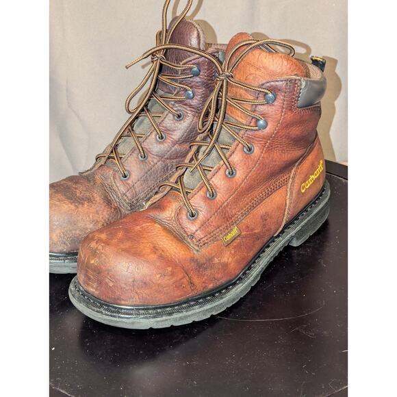 Carhartt Boots Mens 9.5 3706 Oblique Work Steel Toe Construction Brown Leather main image 7